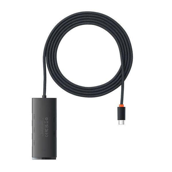 HUB BASEUS LITE SERIES 4IN1 2M USB-C DO 4xUSB 3.0 BLACK zdjęcie 1