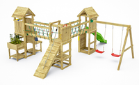 Plac zabaw drewniany DUMO Piracka Przystań z huśtawkami i zjeżdżalnią