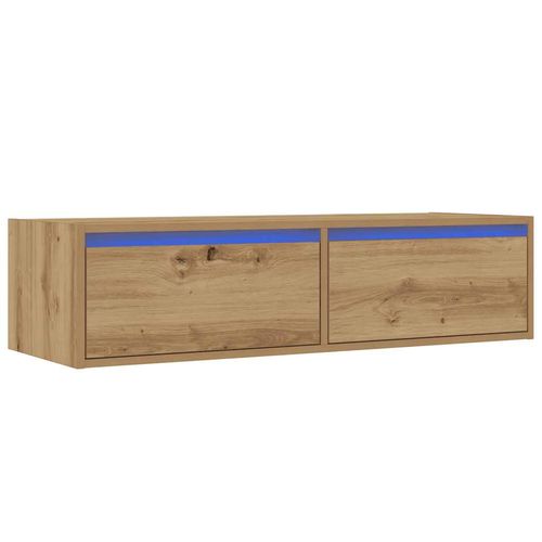 Szafka pod TV z oświetleniem LED, dąb artisan, 100x35,5x25 cm na Arena.pl