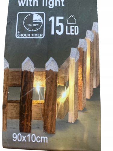 PŁOTEK OZDOBNY DEKORACJA ŚWIĄTECZNA Z LAMPKAMI LED na Arena.pl