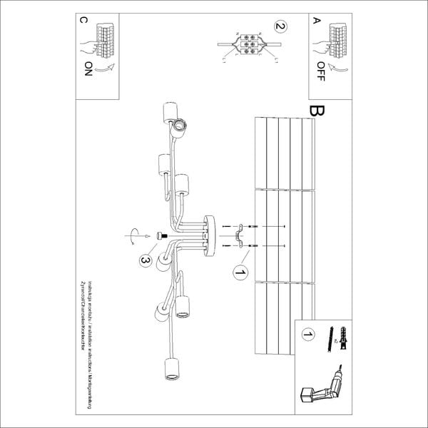 Żyrandol TIMBO 8 czarny zdjęcie 8