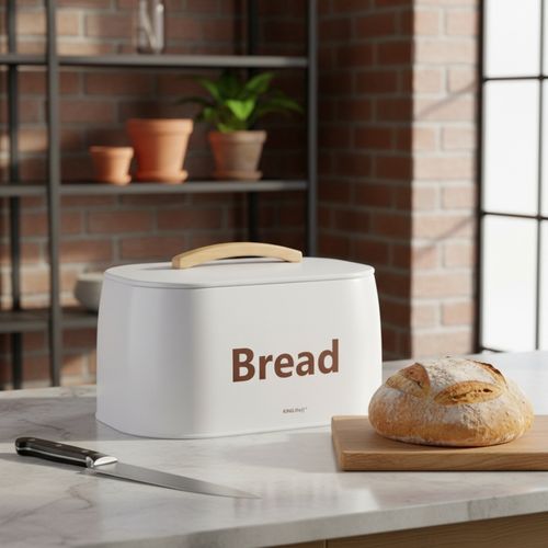 chlebak pojemnik stalowy na pieczywo kinghoff kh-1947 biały na Arena.pl