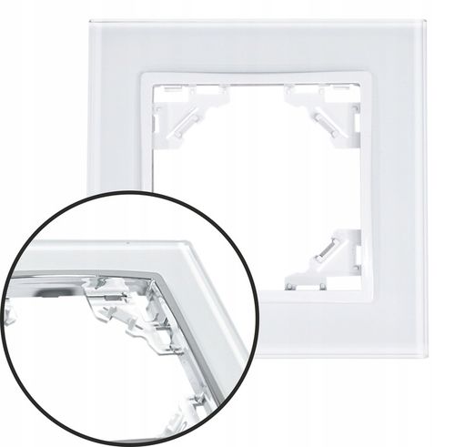 QUADRA RAMKA POTRÓJNA SZKLANA BIAŁA WŁĄCZNIK 3 na Arena.pl