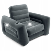 FOTEL DMUCHANY Jednoosobowy MATERAC ŁÓŻKO WELUR INTEX 66551 2w1 ROZKŁADANY