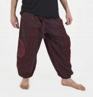 Luźne etno spodnie stonewashed czerwone OM