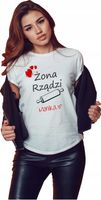 Koszulka z nadrukiem PREZENT dla ŻONY ŻONA RZĄDZI