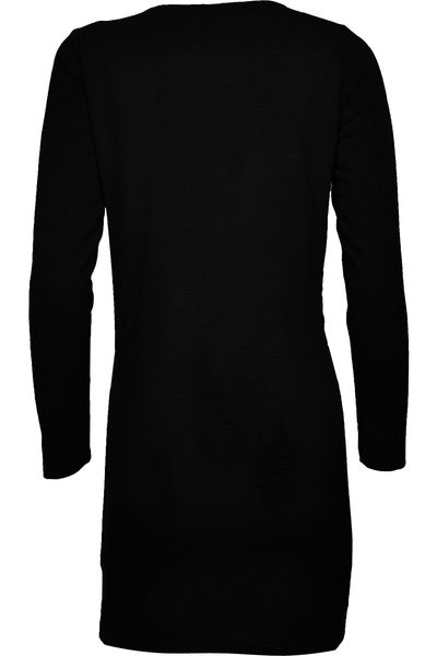 Czarna Asymetryczna, Przeplatana Tunika - 38 / M zdjęcie 2