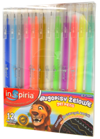 długopisy żelowe 12 kolorów INSPIRIA