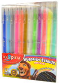 długopisy żelowe 12 kolorów INSPIRIA