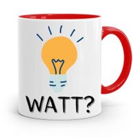 Kubek Czerwony Prezent Dla Elektryka Watt? Żarówka Z Nadrukiem Ze Zdjęciem