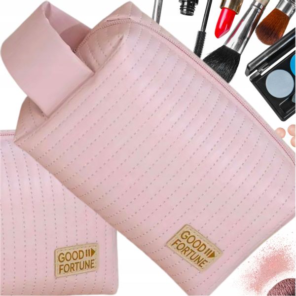 Podróżna Kosmetyczka Damska Duża Organizer Kuferek Elegancka Ekoskóra zdjęcie 1