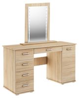 TOALETKA ABS B2 DĄB SONOMA lustro LED do makijażu kosmetyczna