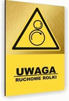 Tabliczka znak informacyjny 30x20 Złota RUCHOME ROLKI Aluminiowa NADRUK UV