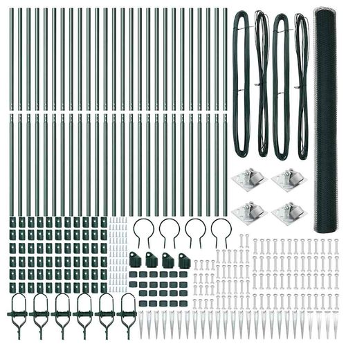 Ogrodzenie z słupkami Zielony 1.5 x 50 m Stal pokryta PCV na Arena.pl