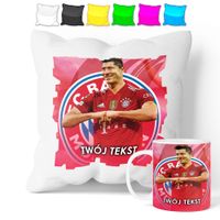 ZESTAW: KUBEK + POSZEWKA - LEWANDOWSKI LEWY - PREZENT WIELE WZORÓW + IMIĘ