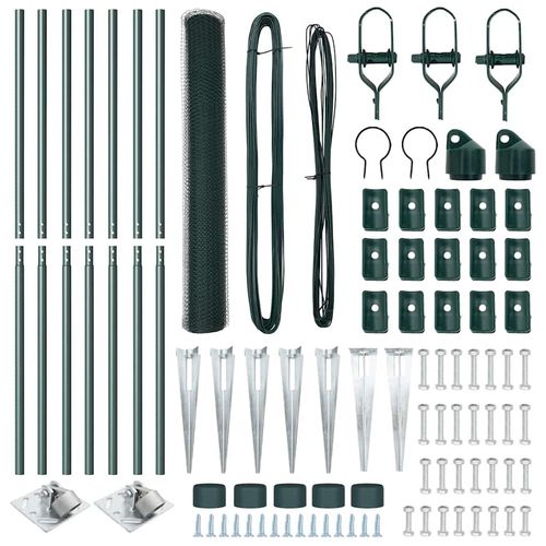 Ogrodzenie z słupkami Zielony 1.2 x 10 m Stal pokryta PCV na Arena.pl