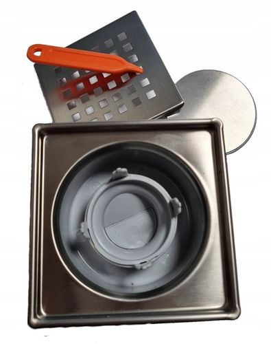 WPUST PODŁOGOWY NIERDZEWNY 10X10 ODEJŚCIE PIONOWE FI50 ANTYZAPACH INOX na Arena.pl