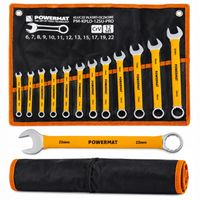 ZESTAW KLUCZY PŁASKO-OCZKOWYCH 12 ELEMENTÓW 6-22MM CrV W ETUI DO GARAŻU