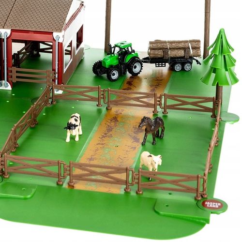Traktor z Przyczepą Zestaw Dla Dzieci Farma Gospodarstwo Zwierzęta Stodoła na Arena.pl