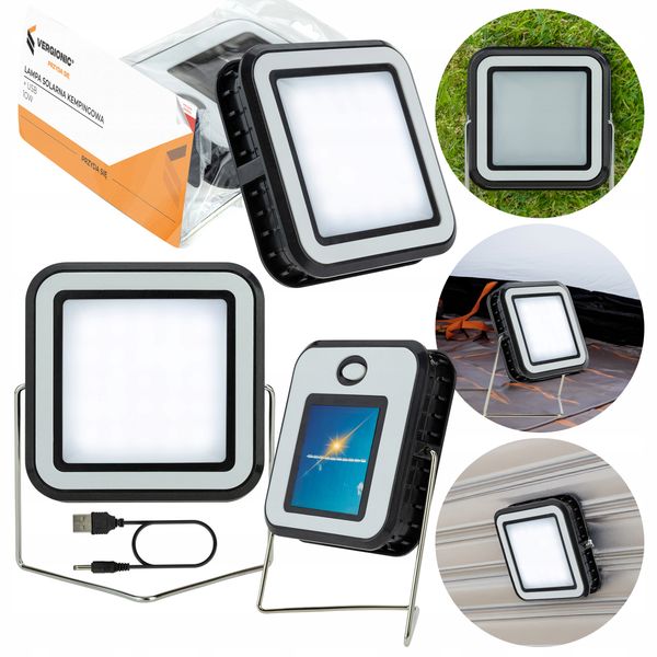 Lampa solarna kempingowa Led + USB VERGIONIC zdjęcie 2