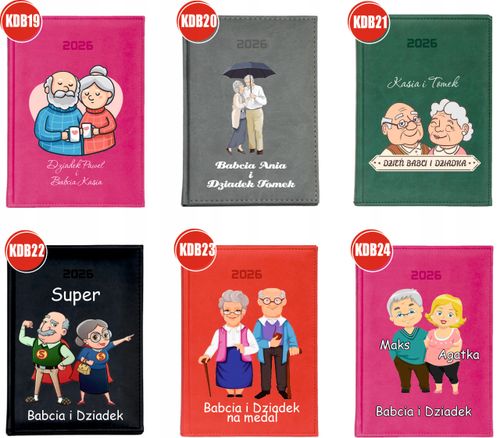 PERSONALIZOWANY PLANER kalendarz A4 2026 TYGODNIOWY babcia i dziadek na Arena.pl