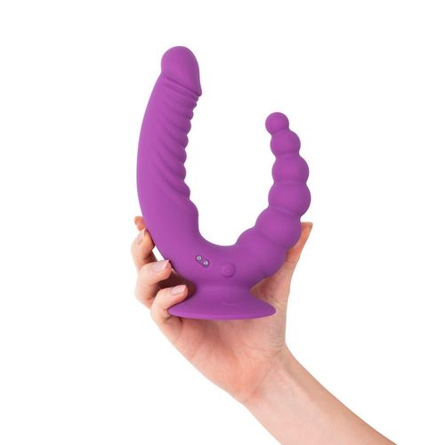 Teazers - Double Vibrator With Suction Cup And Remote - Purple na Arena.pl