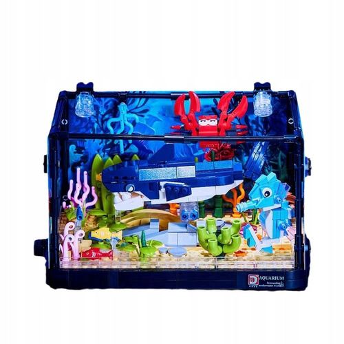 Zestaw klocków klocki AKWARIUM z żółwiem podświetlane LED ruchome elementy na Arena.pl