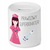 Skarbonka Dla Pielęgniarki Prawdziwy Superbohater Z Nadrukiem Ze Zdjęciem