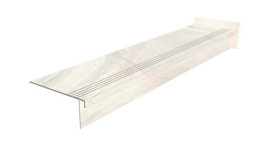 Gruba płytka schodowa z kapinosem 100x30, Ryfle, KREMOWY MARMUR - POŁYSK na Arena.pl