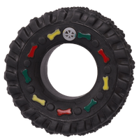 Zabawka dla psa winylowa opona z wzorem z piszczałką 8,5cm UNIQ PETS