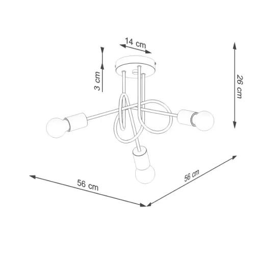 Żyrandol EMBER 3 czarny na Arena.pl