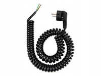 PRZEWÓD PRZYŁĄCZENIOWY SPIRALA 3x1mm 5m GUMOWY DO ELEKTRONARZĘDZI CZARNY
