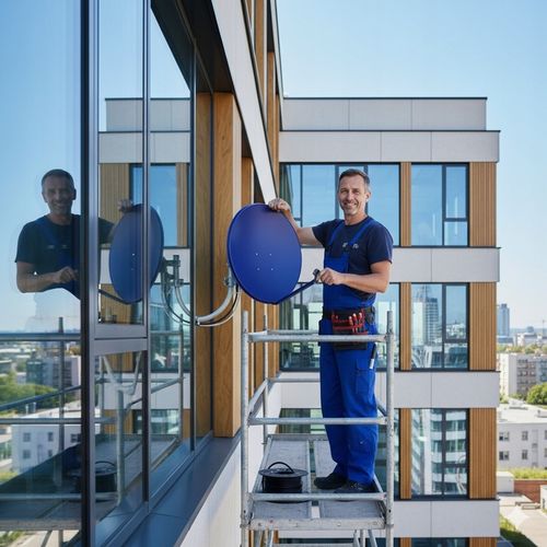 CZASZA ANTENA SATELITARNA 90CM PREMIUM 4K 8K GOTOWY ZESTAW CYBANTY na Arena.pl