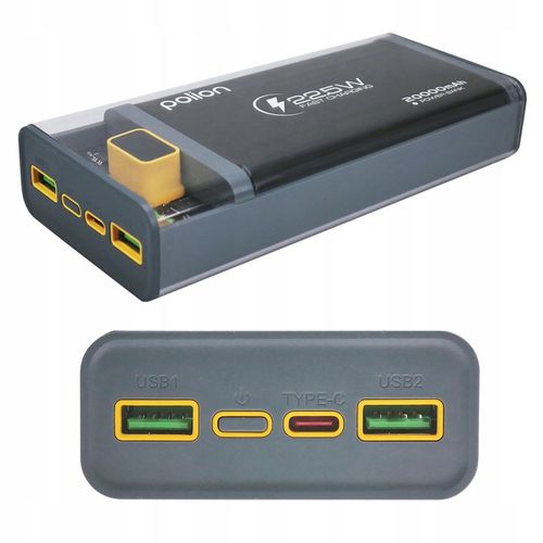 Powerbank POLION Szybkie Ładowanie 22.5W 20000mAh USB-C USB-A PD3.0 QC3.0 na Arena.pl