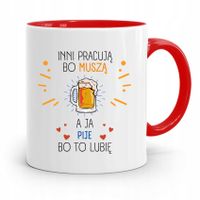Dla Alkoholika Pijaka Kubek Czerwony Na Prezent Z Nadrukiem Ze Zdjęciem