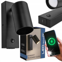 Kinkiet Ścienny Lampka LED z włącznikiem NOCNA NAD ŁÓŻKO + USB USB-C