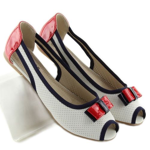 Balerinki D314 WHITE/RED/NAVY r.40 na Arena.pl