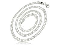 SREBRNY ŁAŃCUSZEK PANCER PANCERKA ROMBO 3MM 60CM