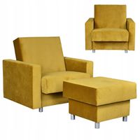 Fotel rozkładany Alicja z podnóżkiem do spania z pojemnikiem Family Meble