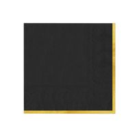 Serwetki papierowe czarne ze złotym brzegiem Classic Gold, 10 szt.