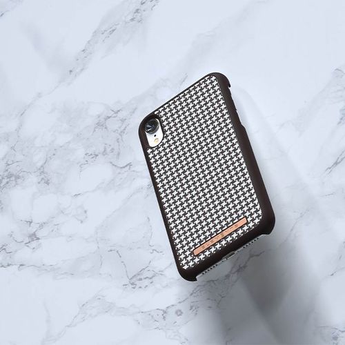 Materiałowe etui do iPhone XR (Dark Brown Pattern 2) na Arena.pl