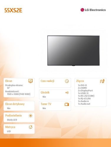 Monitor 55XS2E 2500cd/m2 na Arena.pl