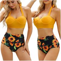 STRÓJ KĄPIELOWY DWUCZĘŚCIOWY BIKINI KOMPLET TANKINI WYSOKI STAN DAMSKI XL