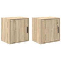 Garażowe szafki ścienne 2 szt. Dąb Sonoma Drewno klejone