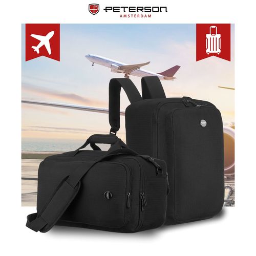 plecak podróżny w czarnym kolorze zamykany suwakiem, idealny na Arena.pl