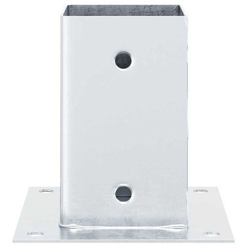 Podstawy słupków kwadratowe 4 szt. Srebrne Stal ocynkowana na Arena.pl