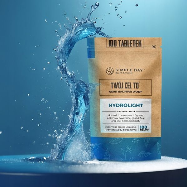 HYDROLIGHT USUWANIE WODY ODCHUDZANIE METABOLIZM NA OBRZĘKI CELLULIT 100 TAB zdjęcie 14