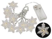 Girlanda świetlna płatki śniegu LED łańcuch na baterie