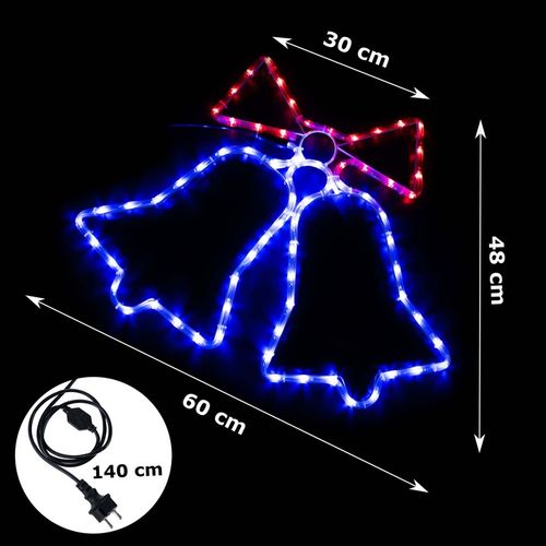 Lampki Zewnętrzne Świąteczne Dzwonki Choinkowe LED Czerwone Niebieskie IP44 na Arena.pl