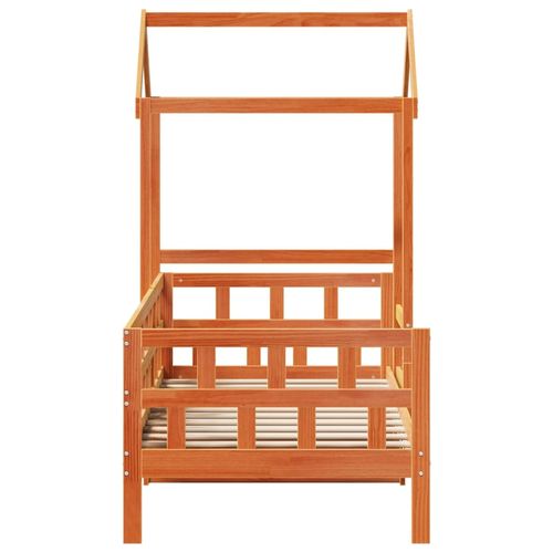 Leżanka z daszkiem, woskowy brąz, 80x200 cm, drewno sosnowe na Arena.pl